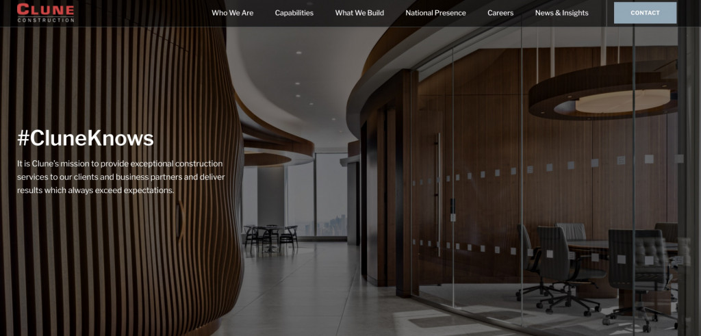 construction website examples - clune