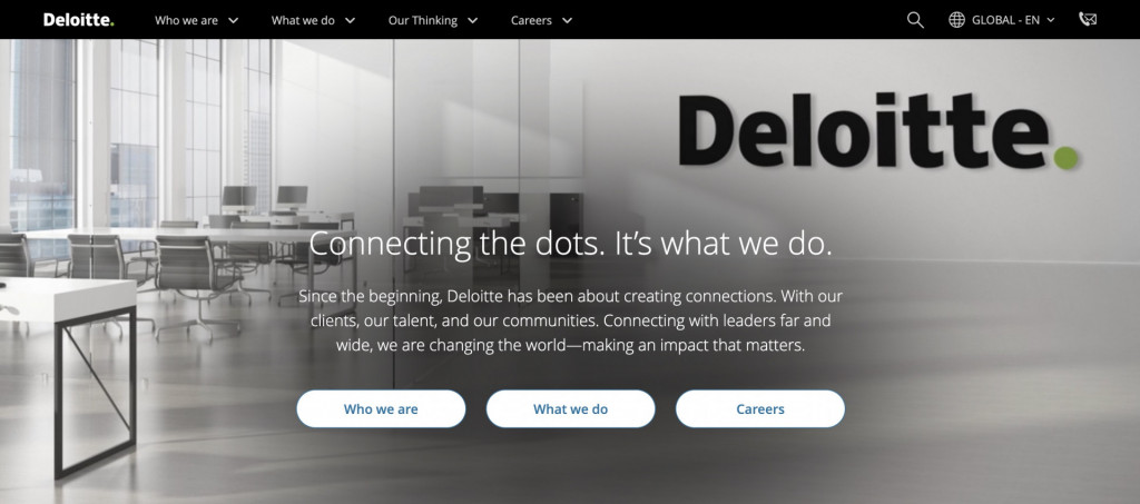 b2b website design examples - Deloitte
