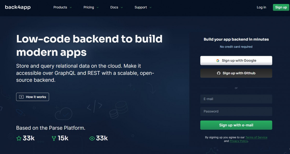 Back4app low-code platform