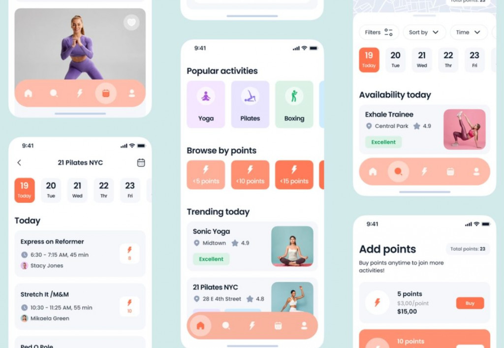 Booking fitness app