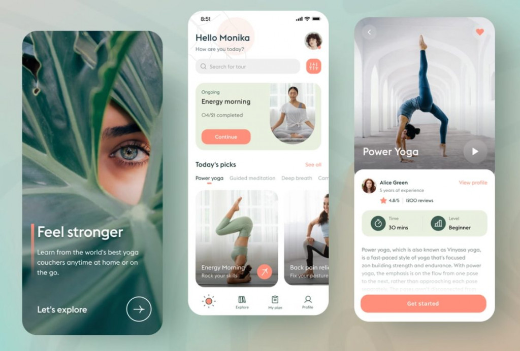Yoga and meditation mobile app
