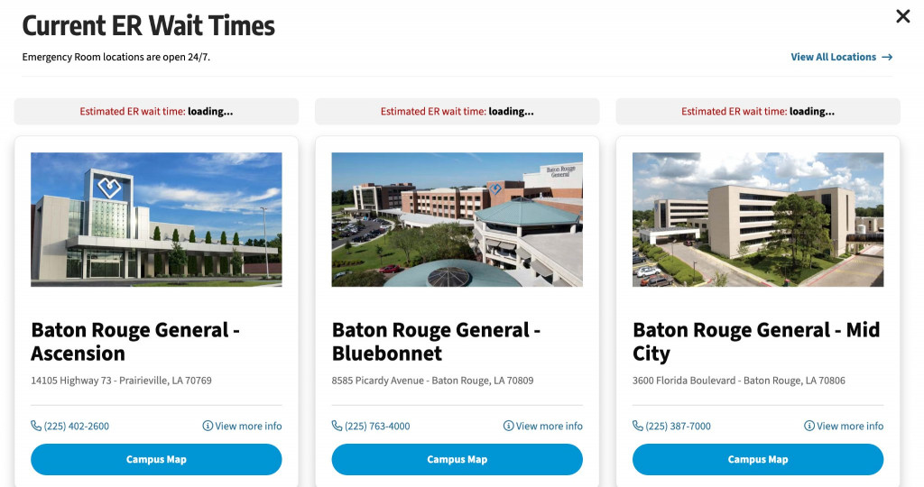 examples of hospital websites - designing for the user's state of mind